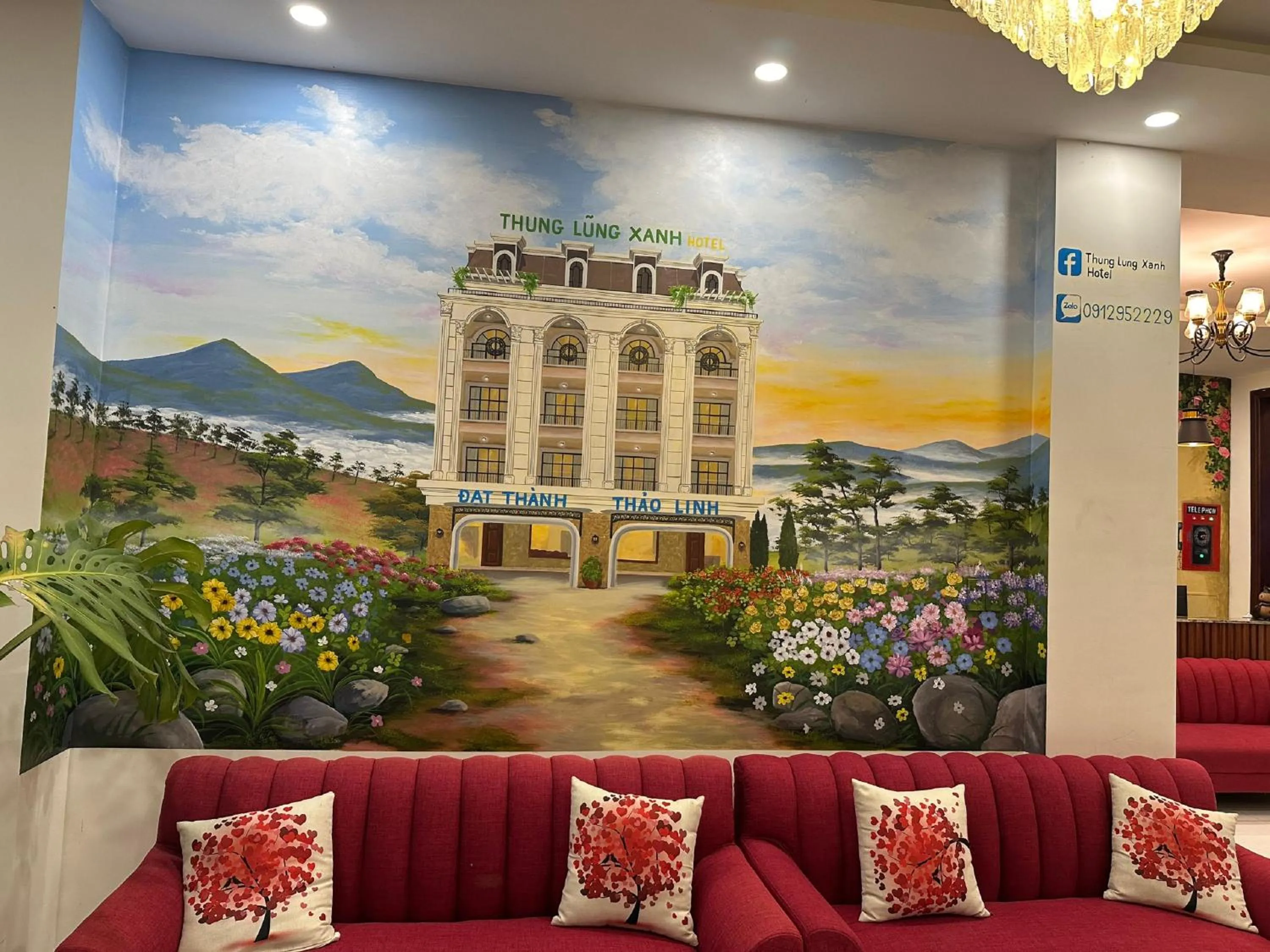 Communal lounge/ TV room in Thung Lũng Xanh TQK Hotel