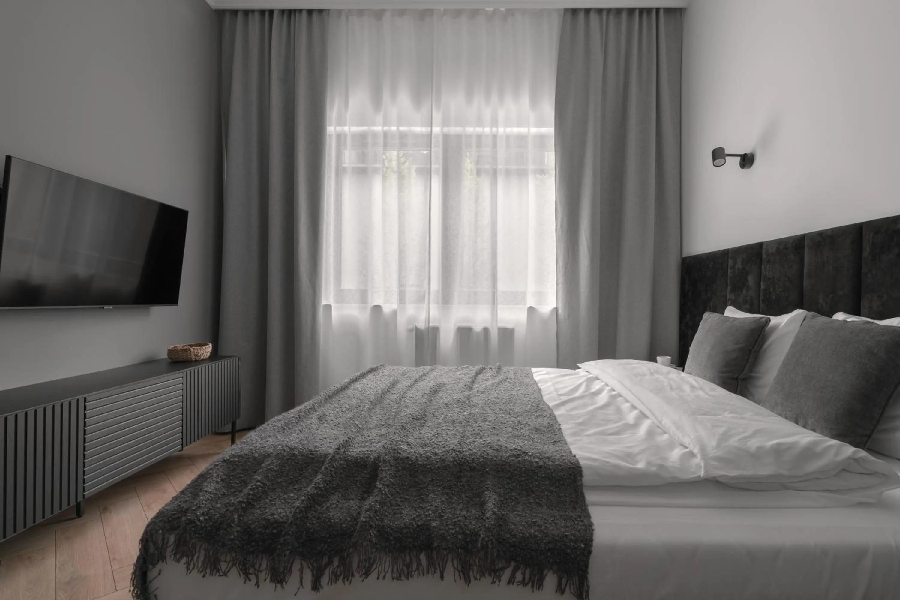 Bed in APARTIO ROOMS Gliwice