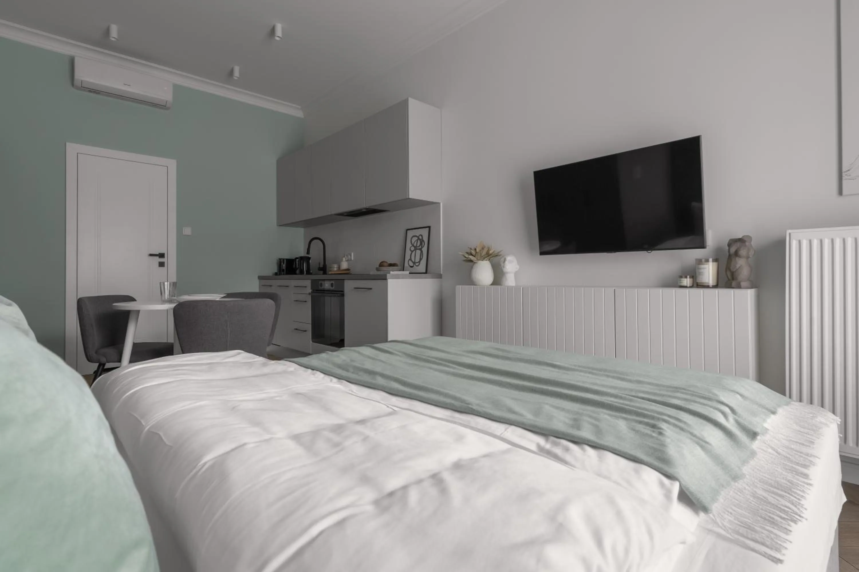 Bed in APARTIO ROOMS Gliwice