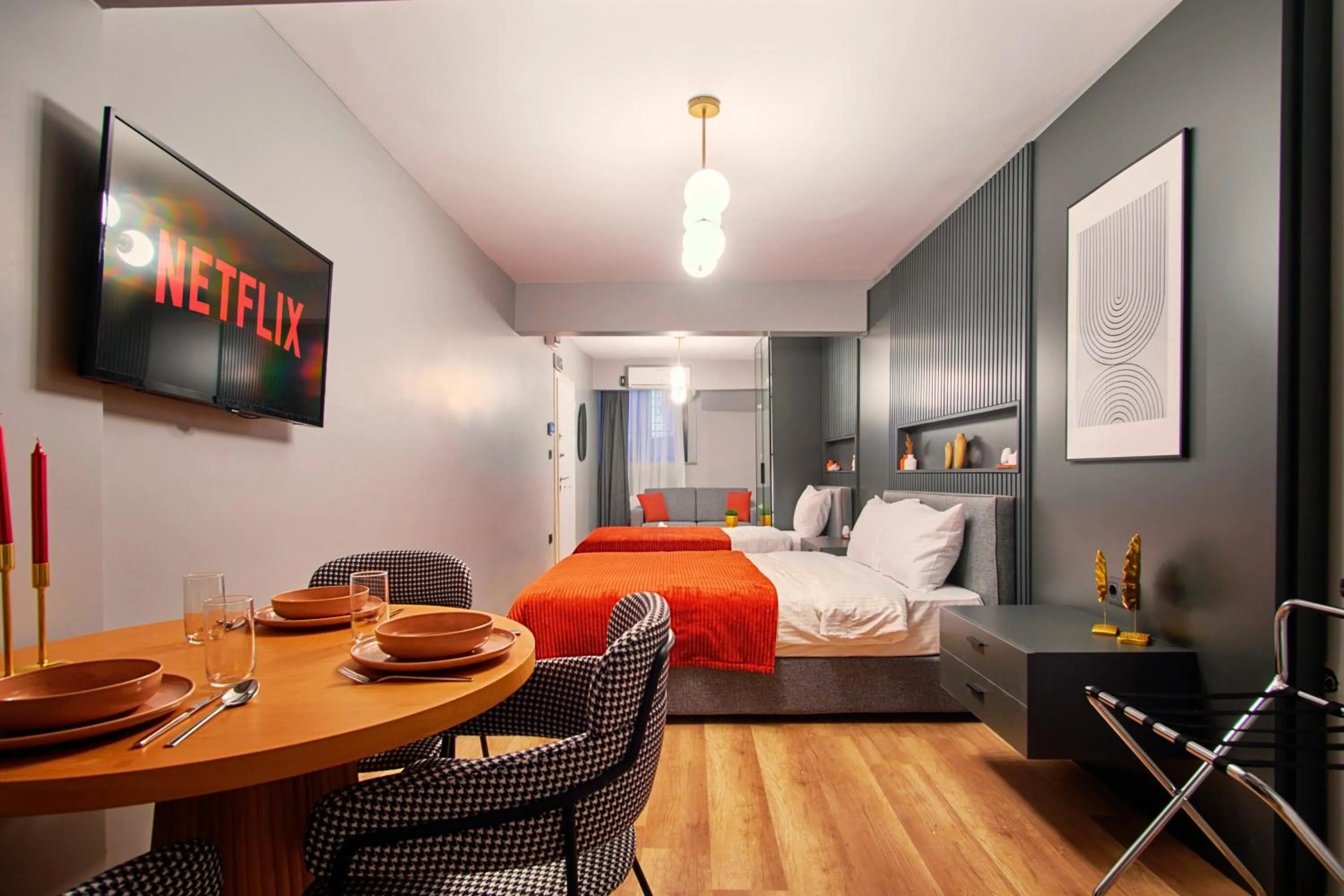 Bed in TAKS-INN Hotel