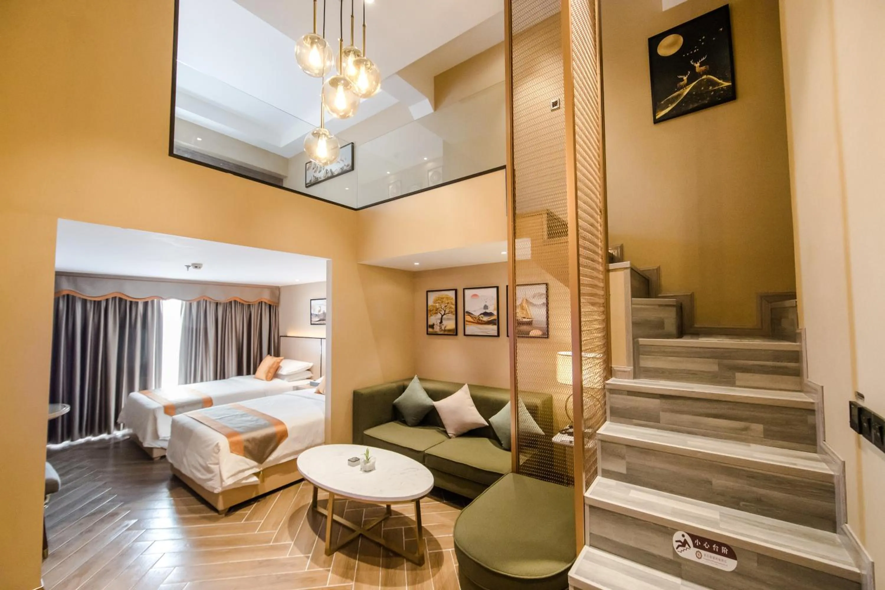 Photo of the whole room, Bed in Hilmanhomeful Hotel - Caijia Subway Station