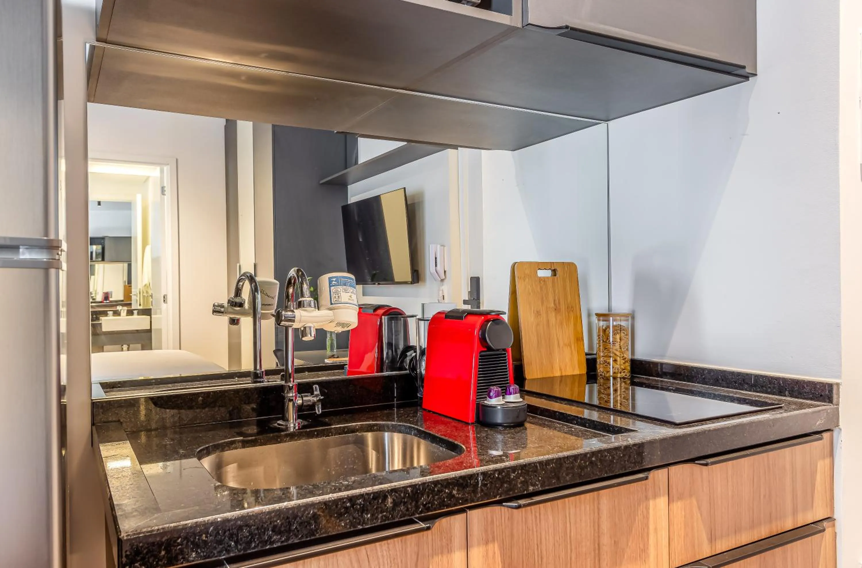 Kitchen or kitchenette in Next Paulista by Viva - Apartamentos completos ao lado da Av Paulista e MASP