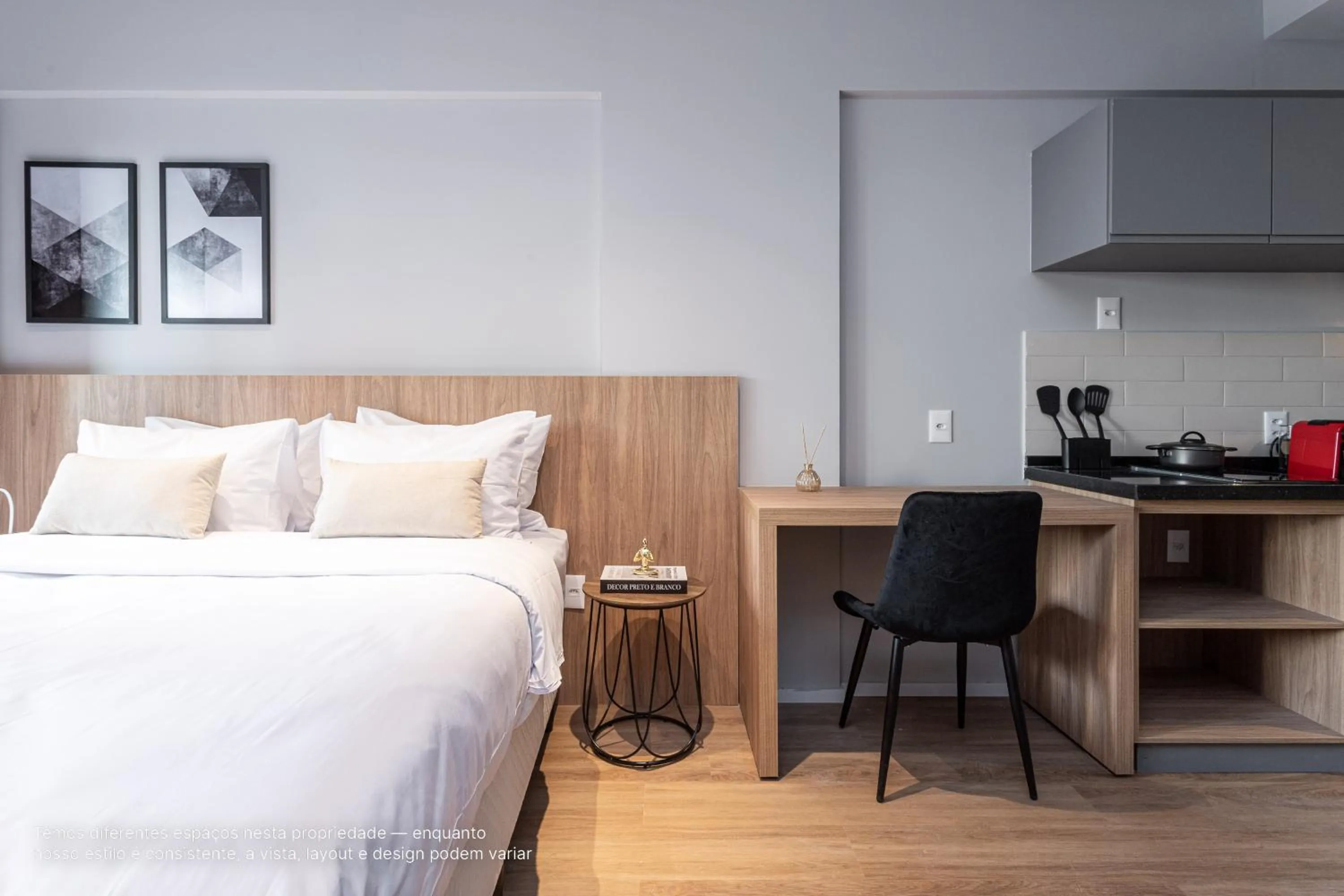 Kitchen or kitchenette, Bed in Next Paulista by Viva - Apartamentos completos ao lado da Av Paulista e MASP