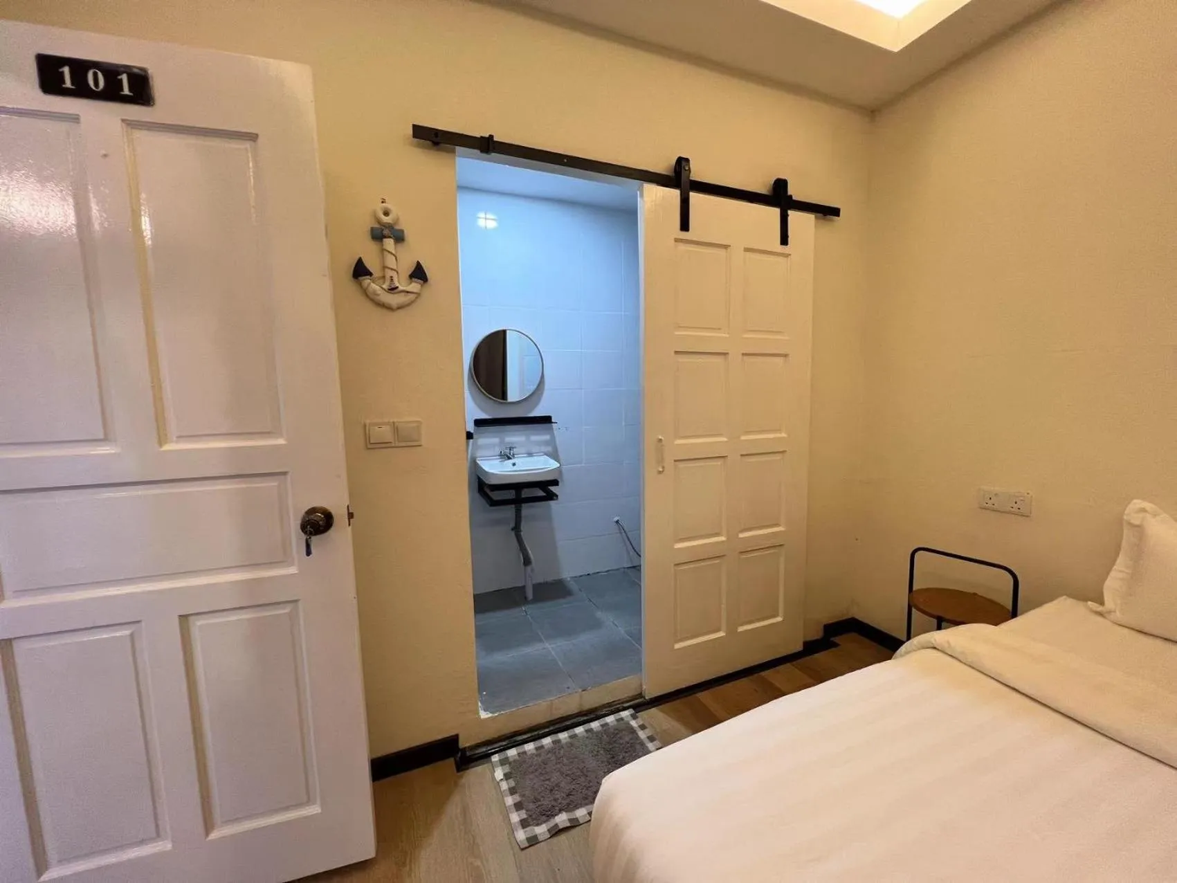 Bed in ocean village