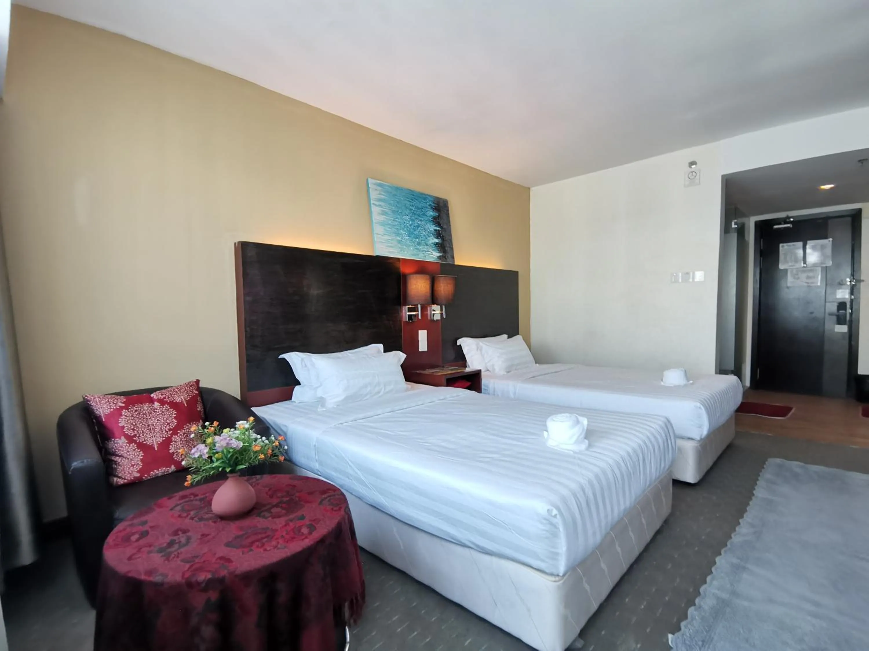 Bed in Greenage MingSuite 明绿时代套房 Kota Kinabalu 亚庇市中心