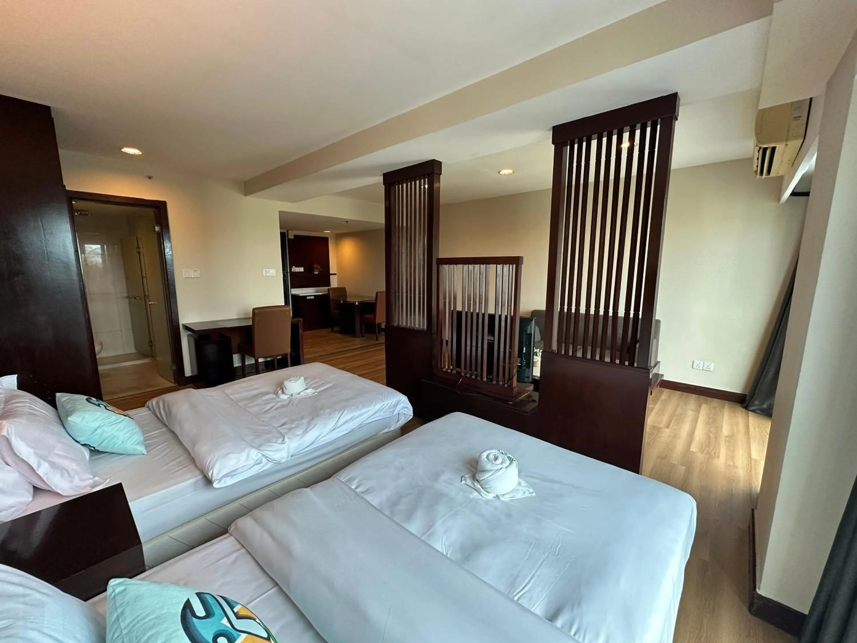 Bed in Greenage MingSuite 明绿时代套房 Kota Kinabalu 亚庇市中心