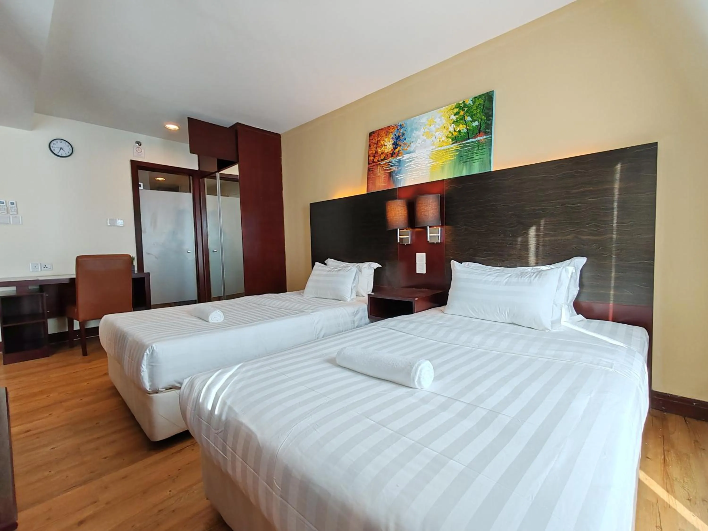 Bed in Greenage MingSuite 明绿时代套房 Kota Kinabalu 亚庇市中心