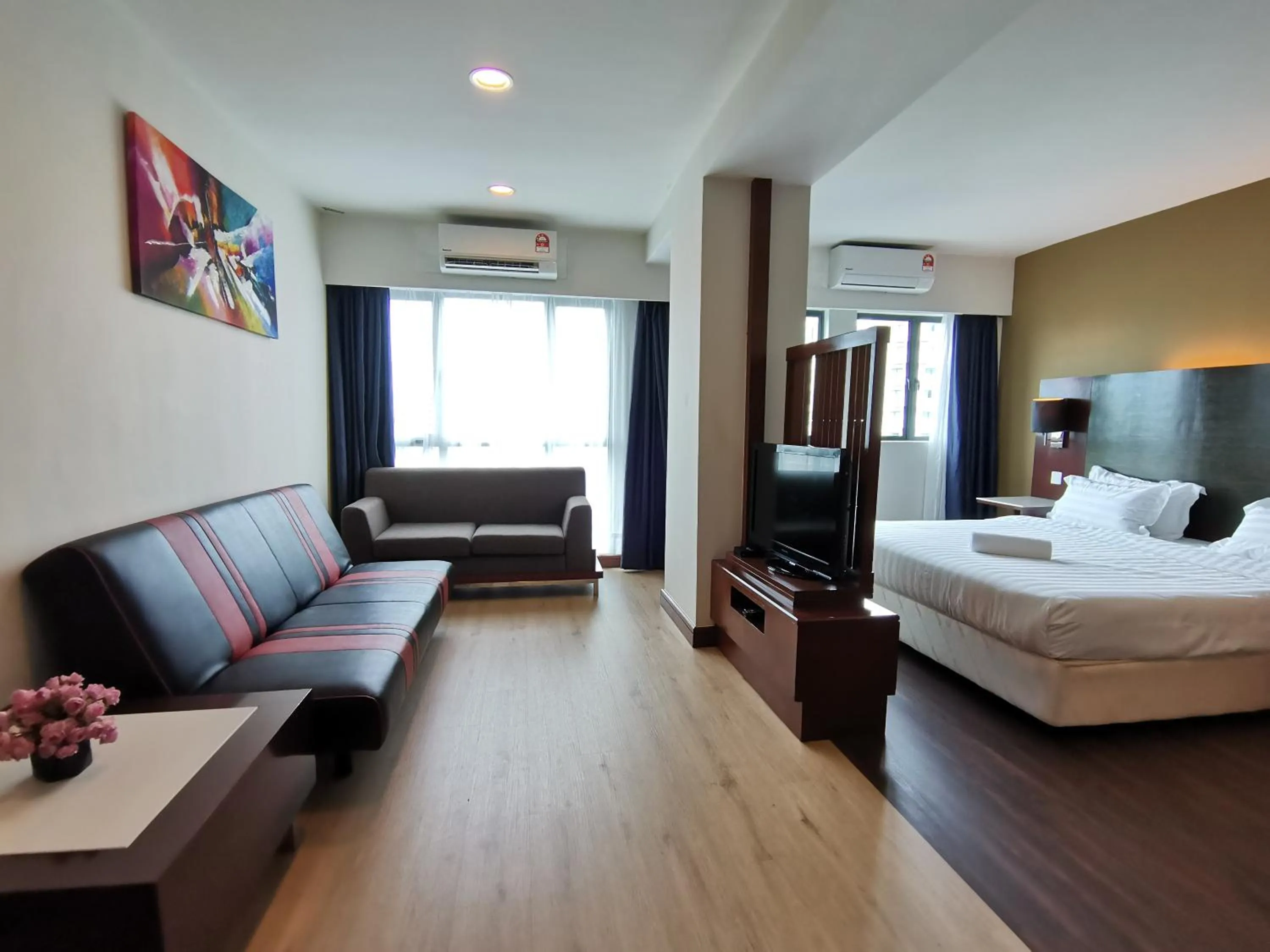 Bed in Greenage MingSuite 明绿时代套房 Kota Kinabalu 亚庇市中心