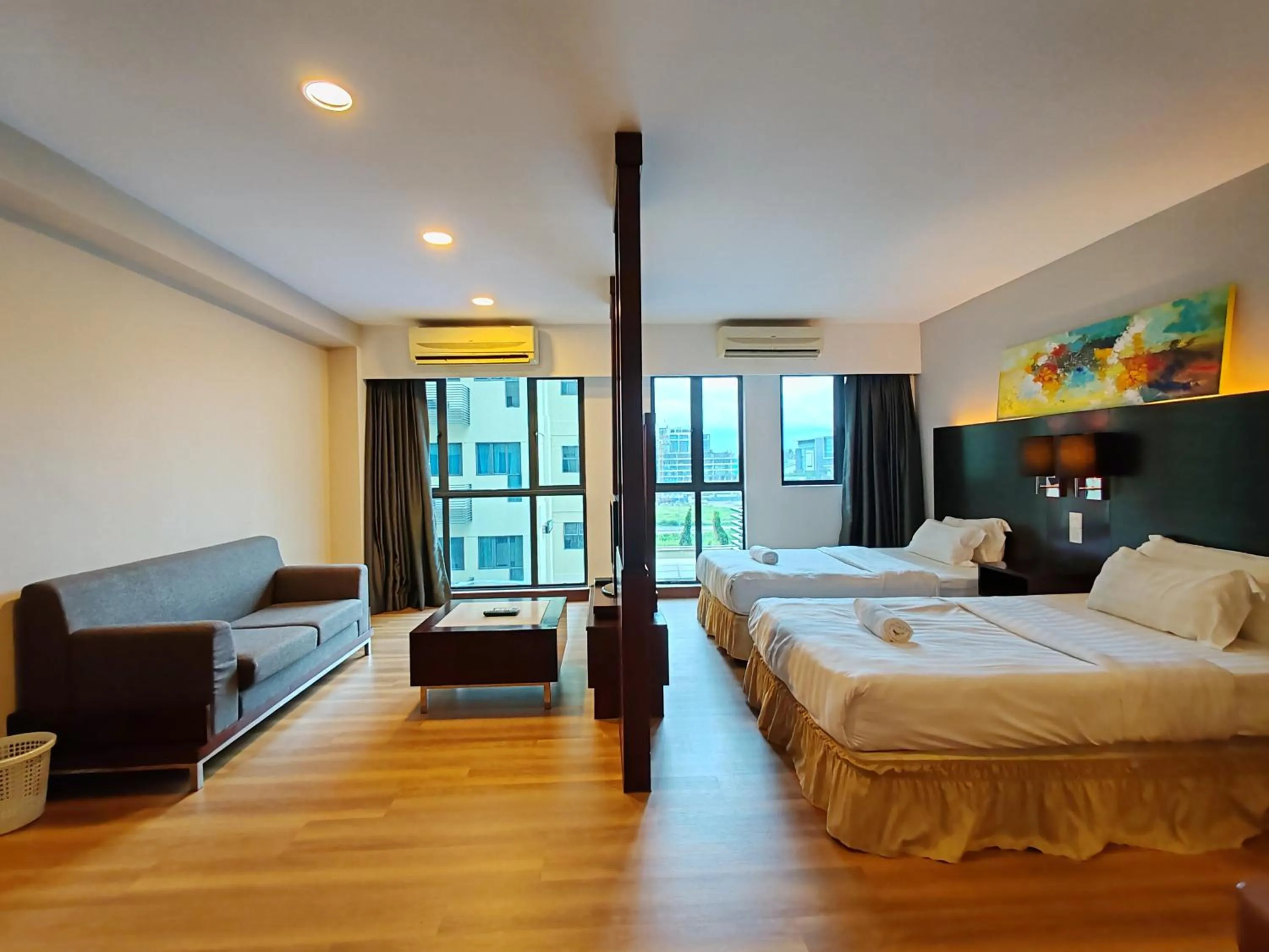 Bed in Greenage MingSuite 明绿时代套房 Kota Kinabalu 亚庇市中心