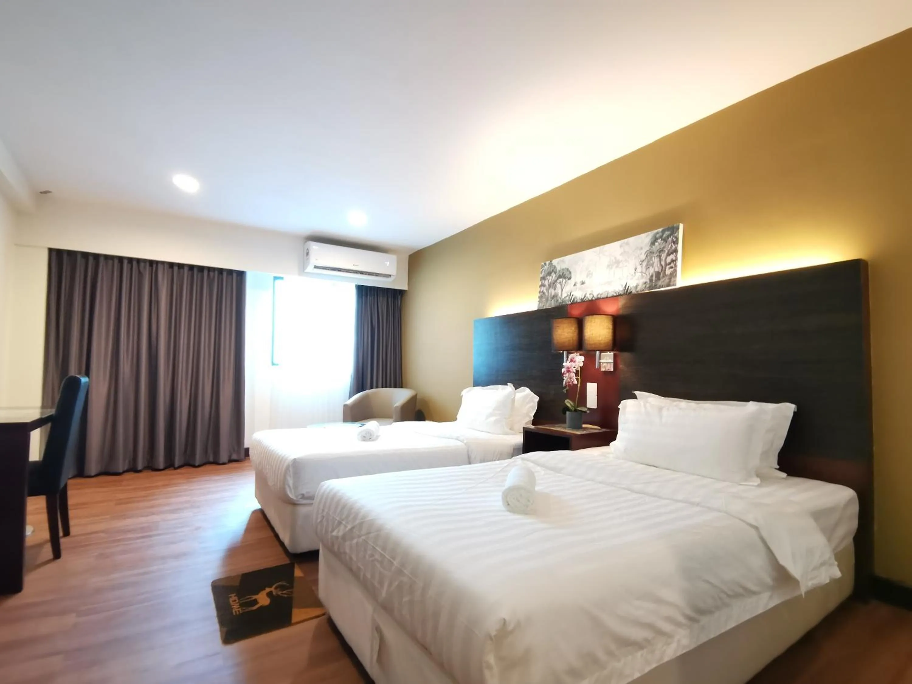 Bed in Greenage MingSuite 明绿时代套房 Kota Kinabalu 亚庇市中心