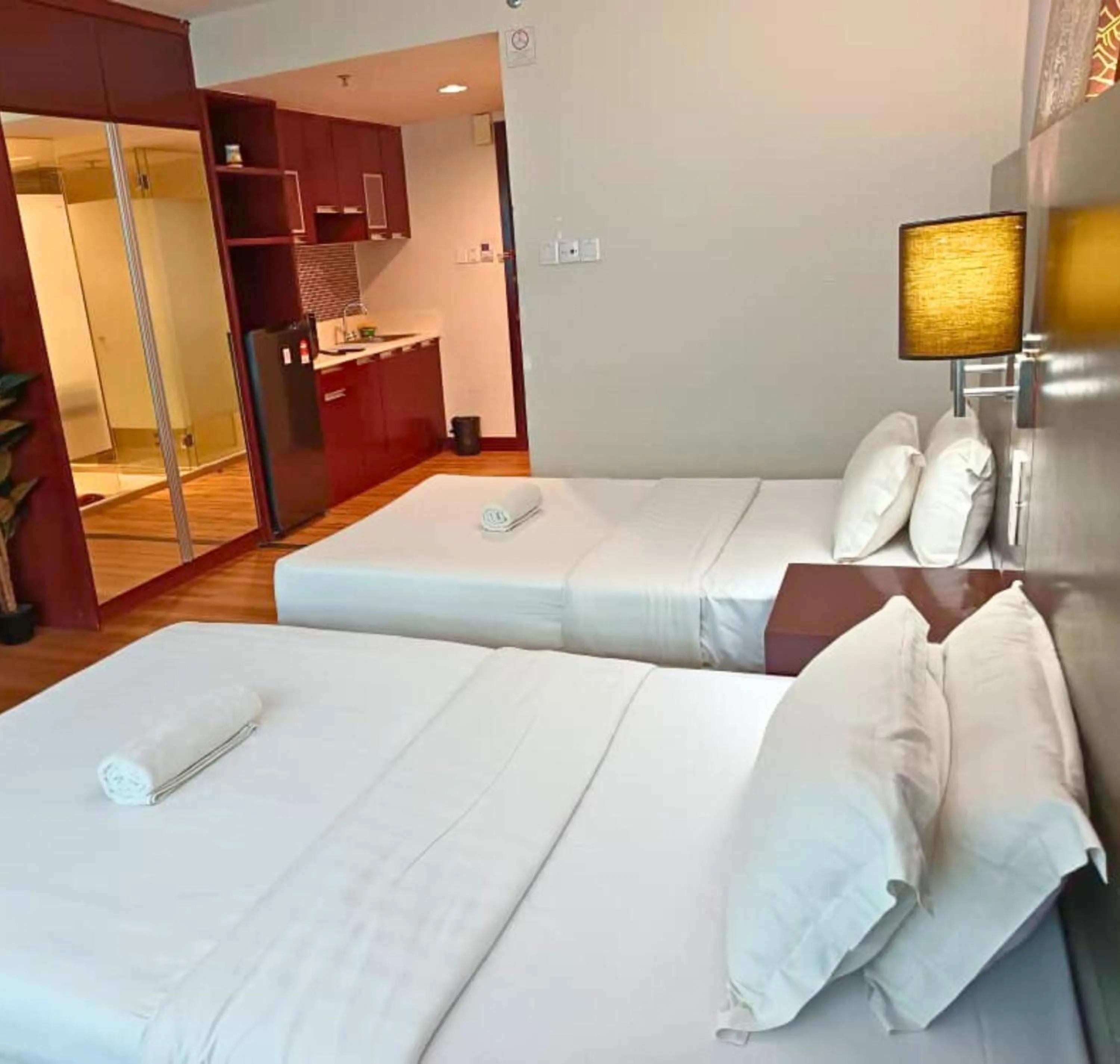 Bed in Greenage MingSuite 明绿时代套房 Kota Kinabalu 亚庇市中心