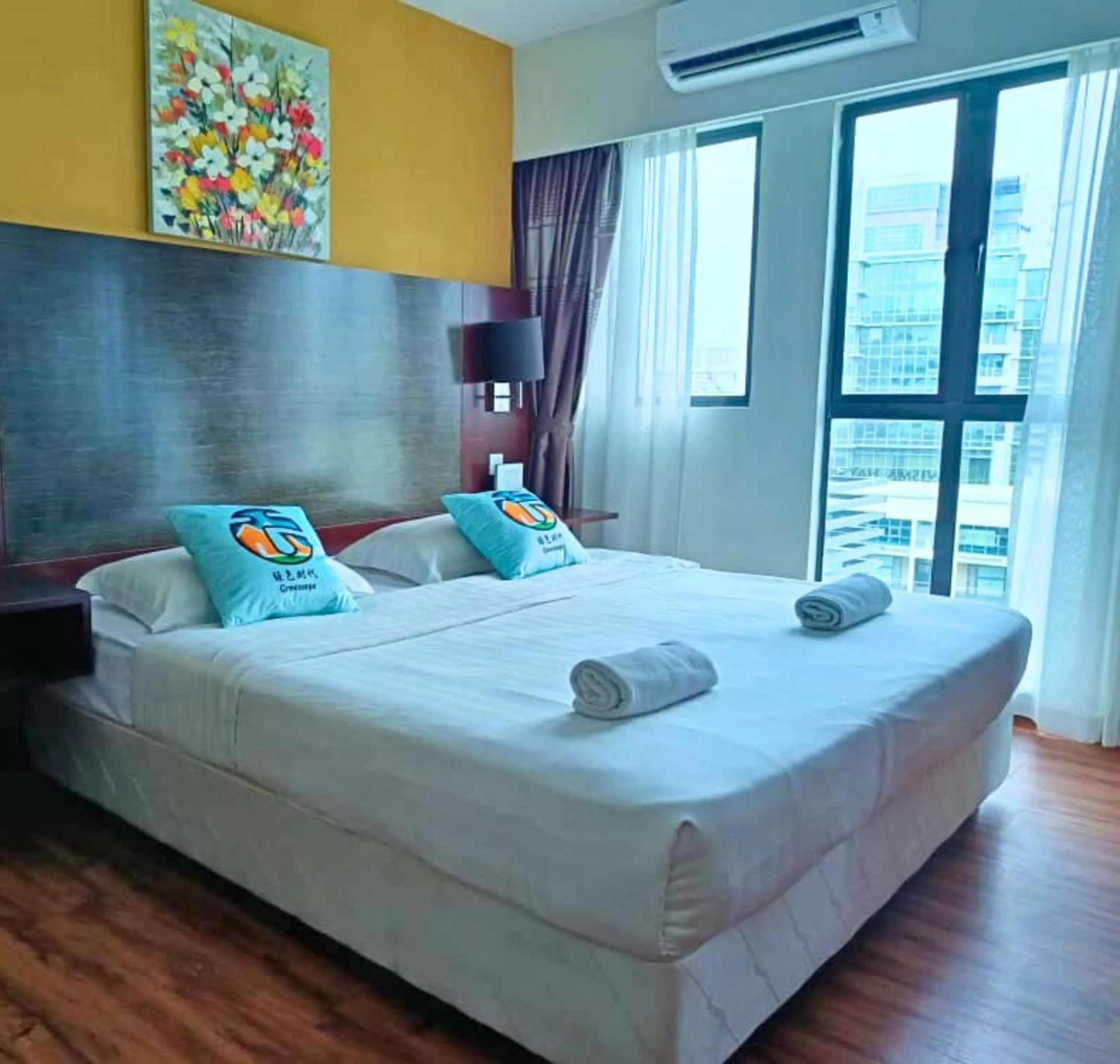 Bed in Greenage MingSuite 明绿时代套房 Kota Kinabalu 亚庇市中心