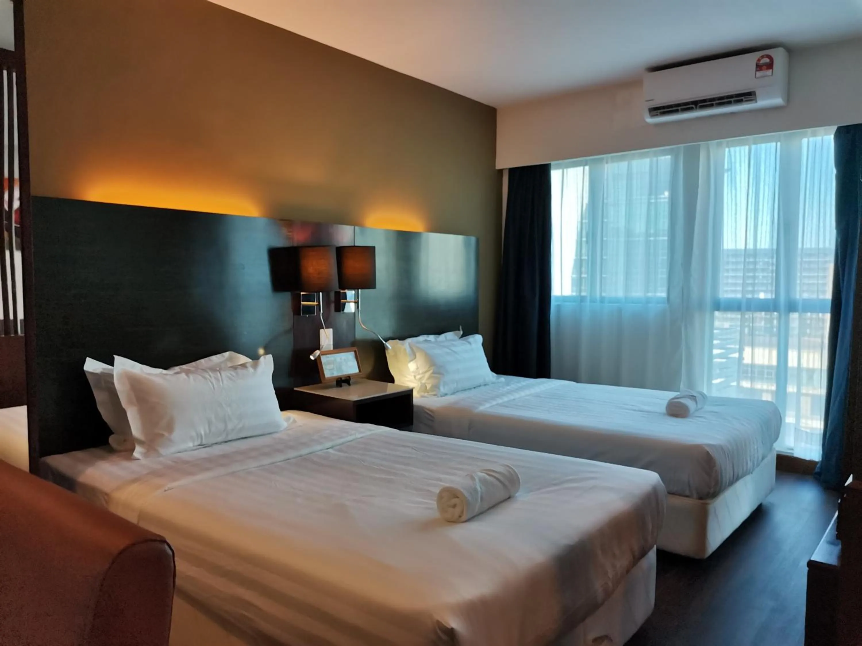 Bed in Greenage MingSuite 明绿时代套房 Kota Kinabalu 亚庇市中心