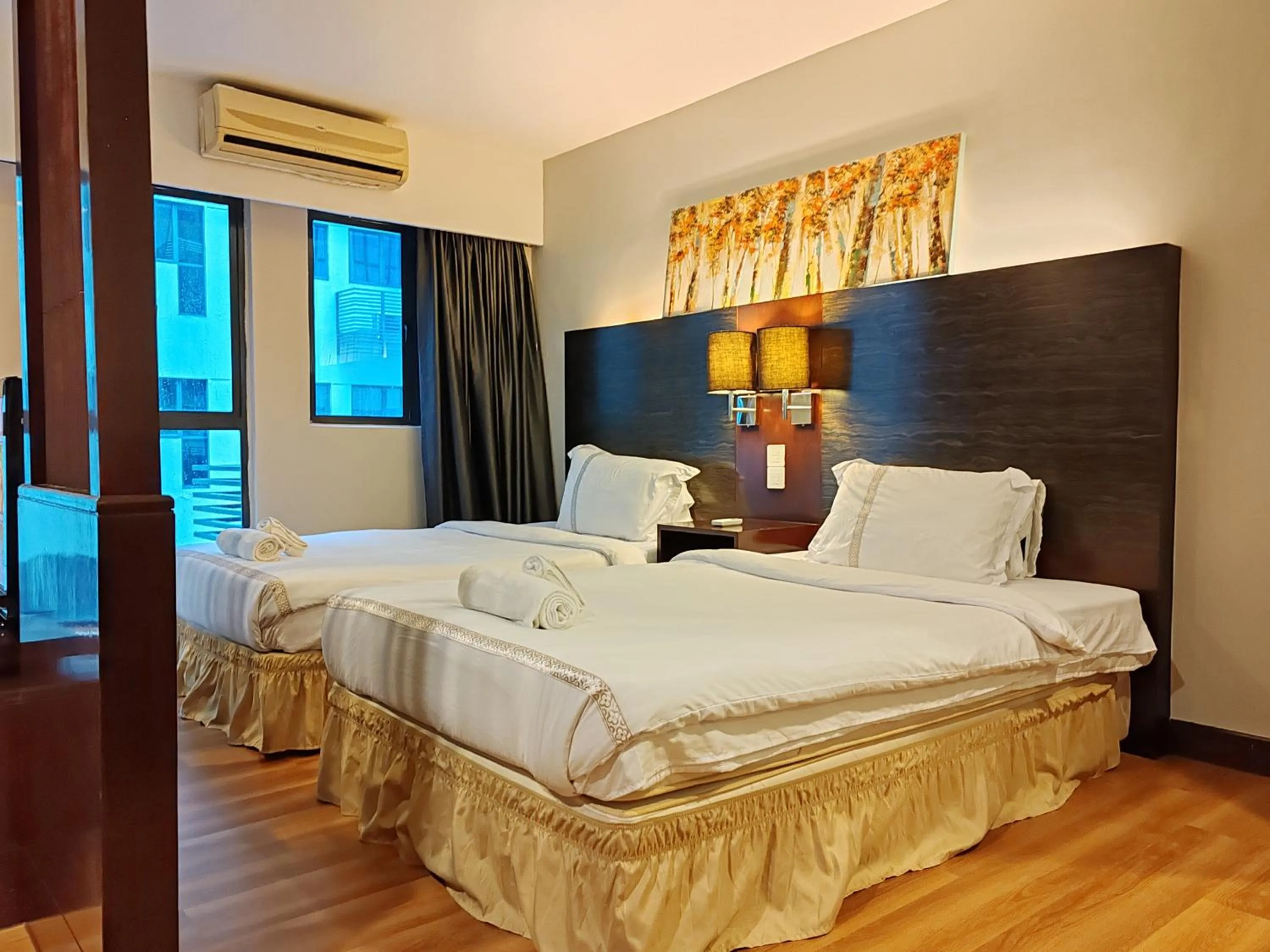 Bed in Greenage MingSuite 明绿时代套房 Kota Kinabalu 亚庇市中心