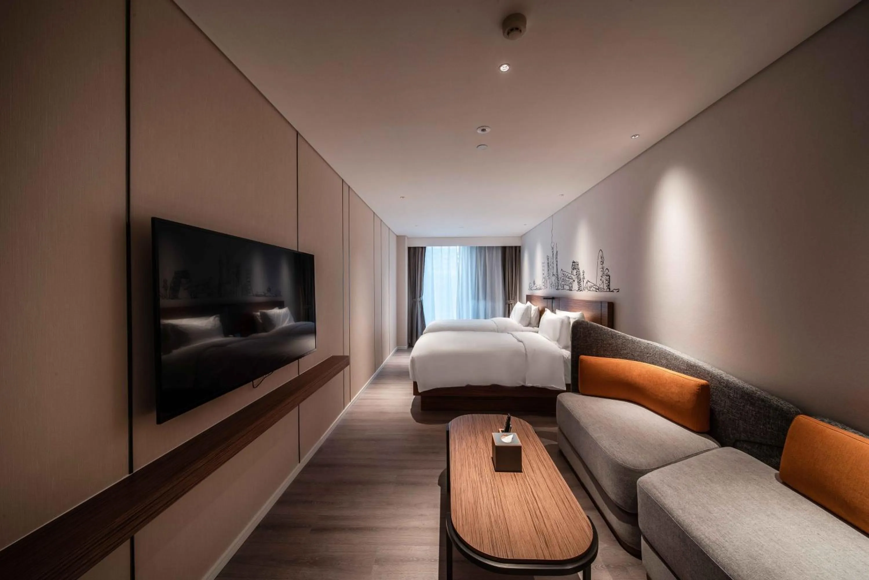 Bed in UrCove by Hyatt Shanghai Lujiazui Expo Center