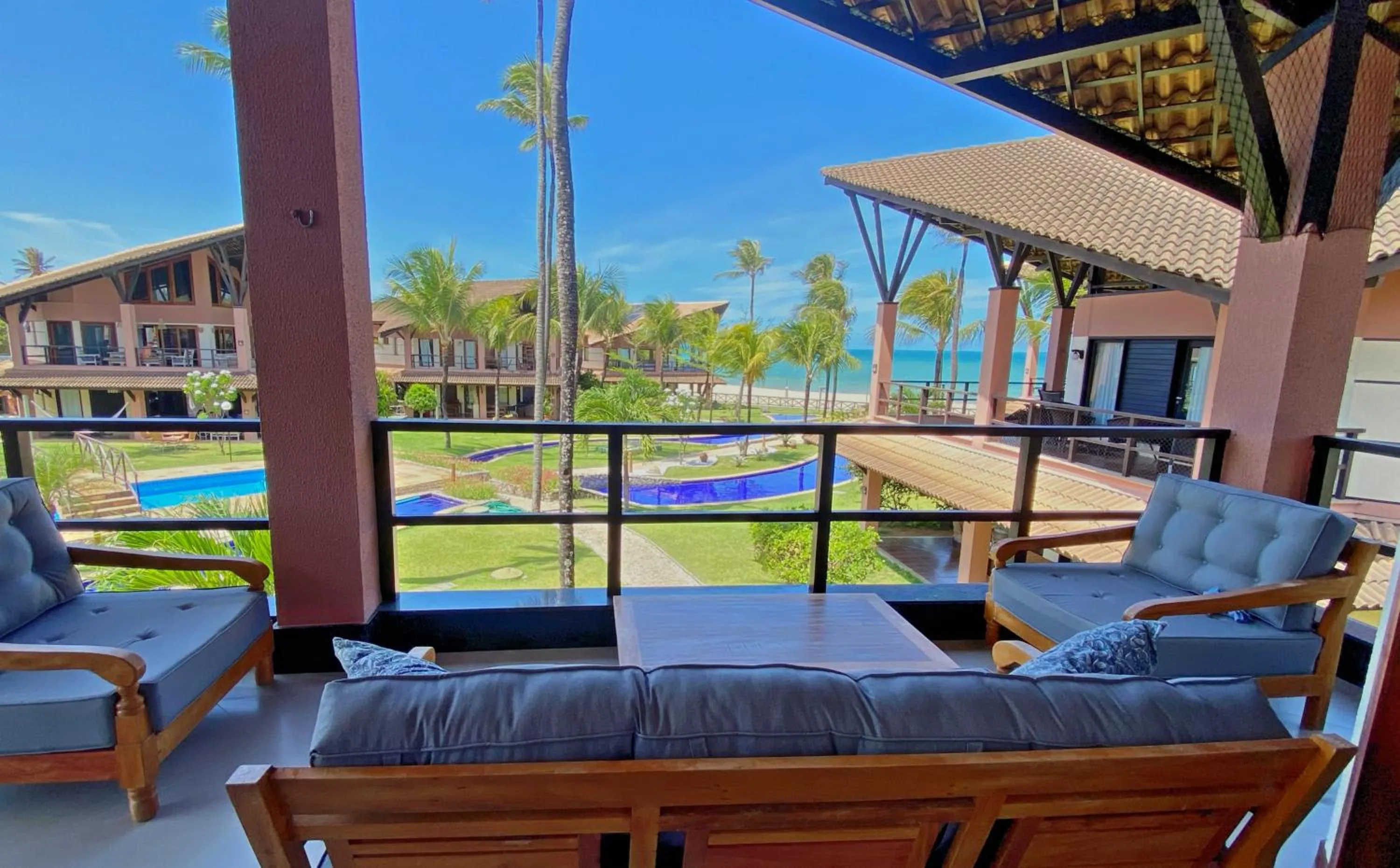 Balcony/Terrace in Dream Beach Cumbuco Superior Oceanfront Apartments