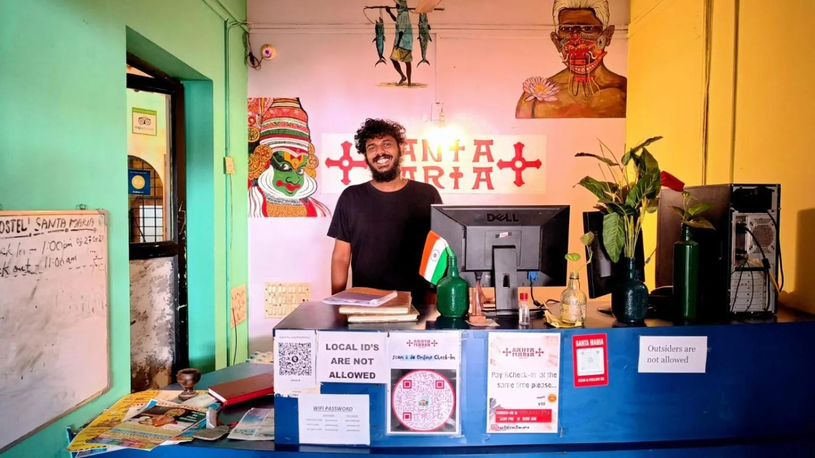 Lobby or reception in Santa Maria Hostel, Fort Kochi
