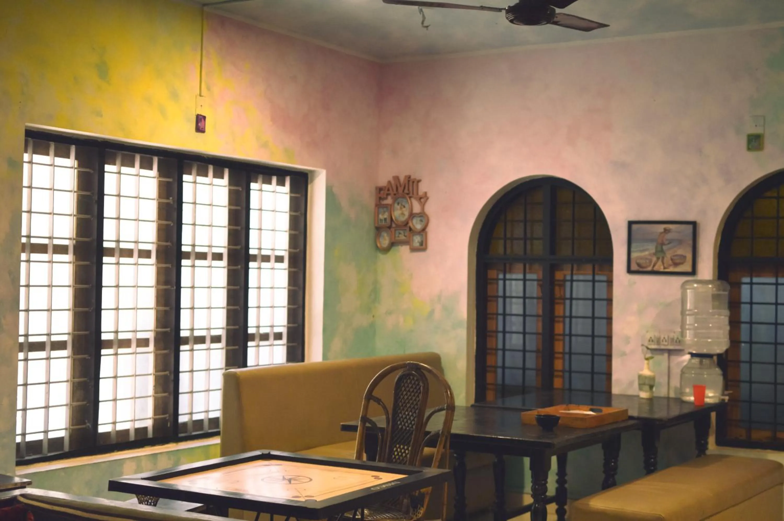 Seating area in Santa Maria Hostel, Fort Kochi