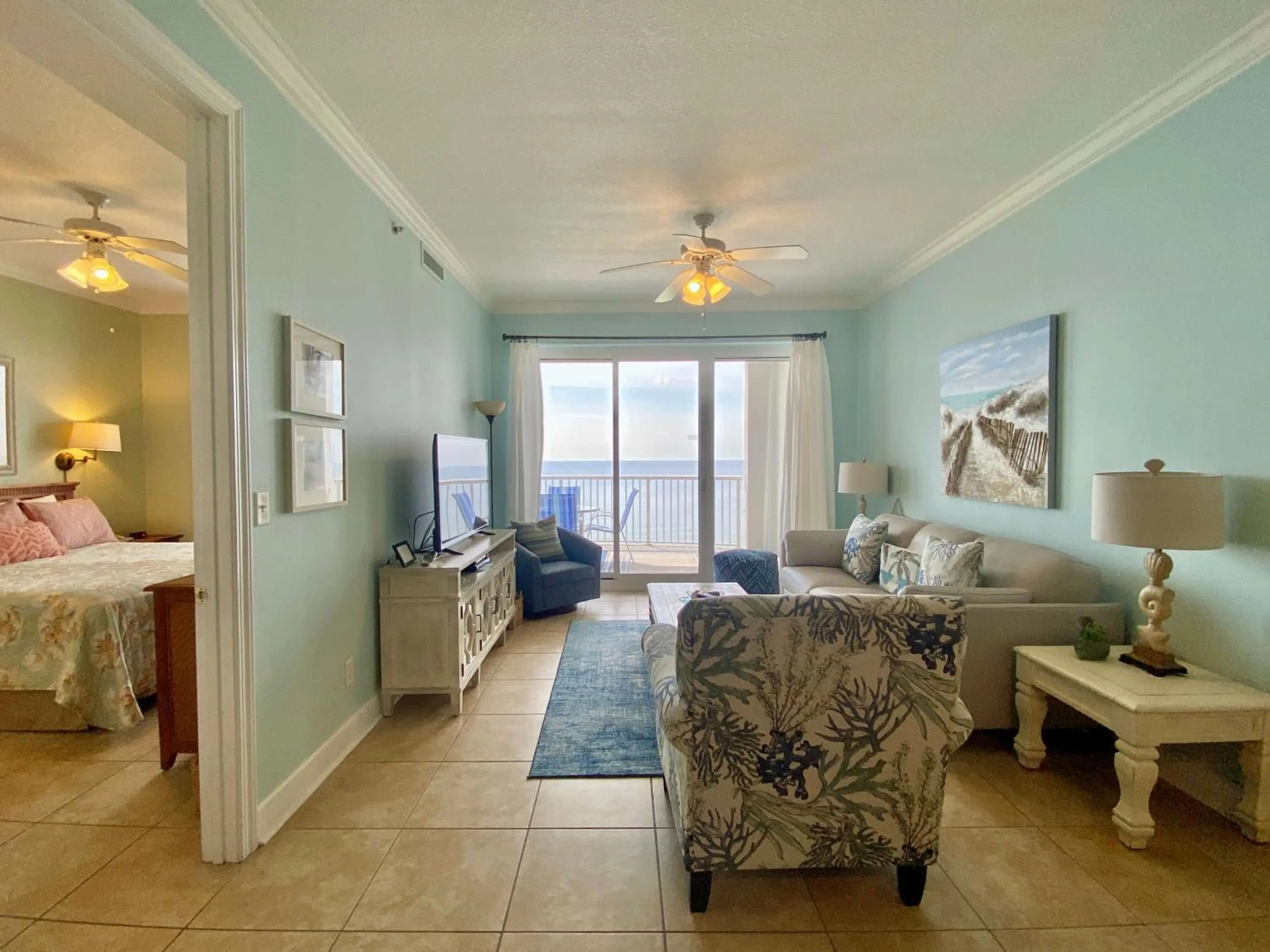Bed in Island Royale P403 by ALBVR - Beautiful Beachfront Penthouse Level Condo!