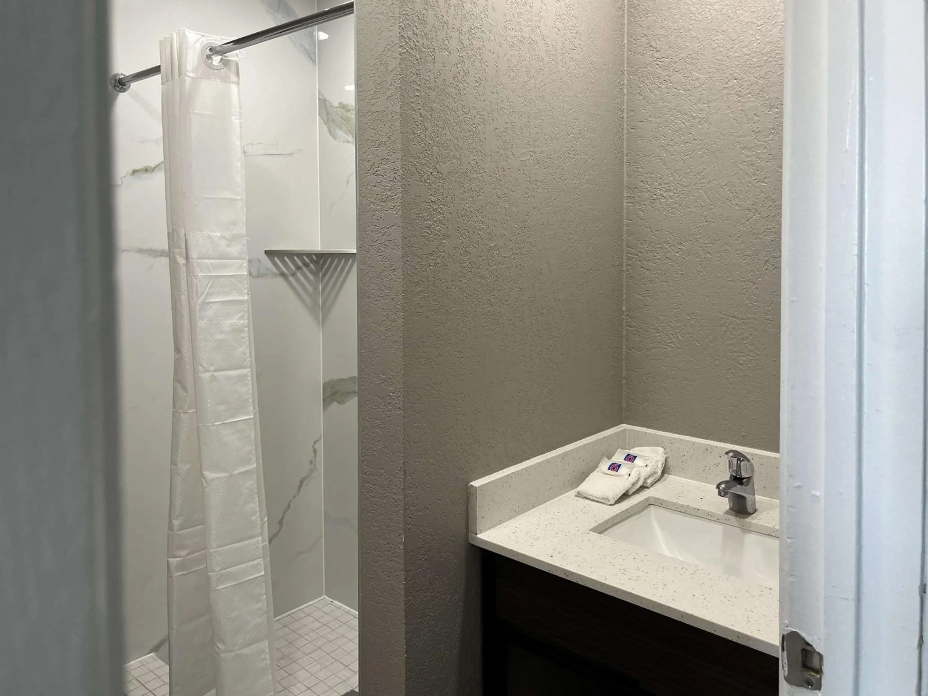 Shower in Studio 6 Galveston TX