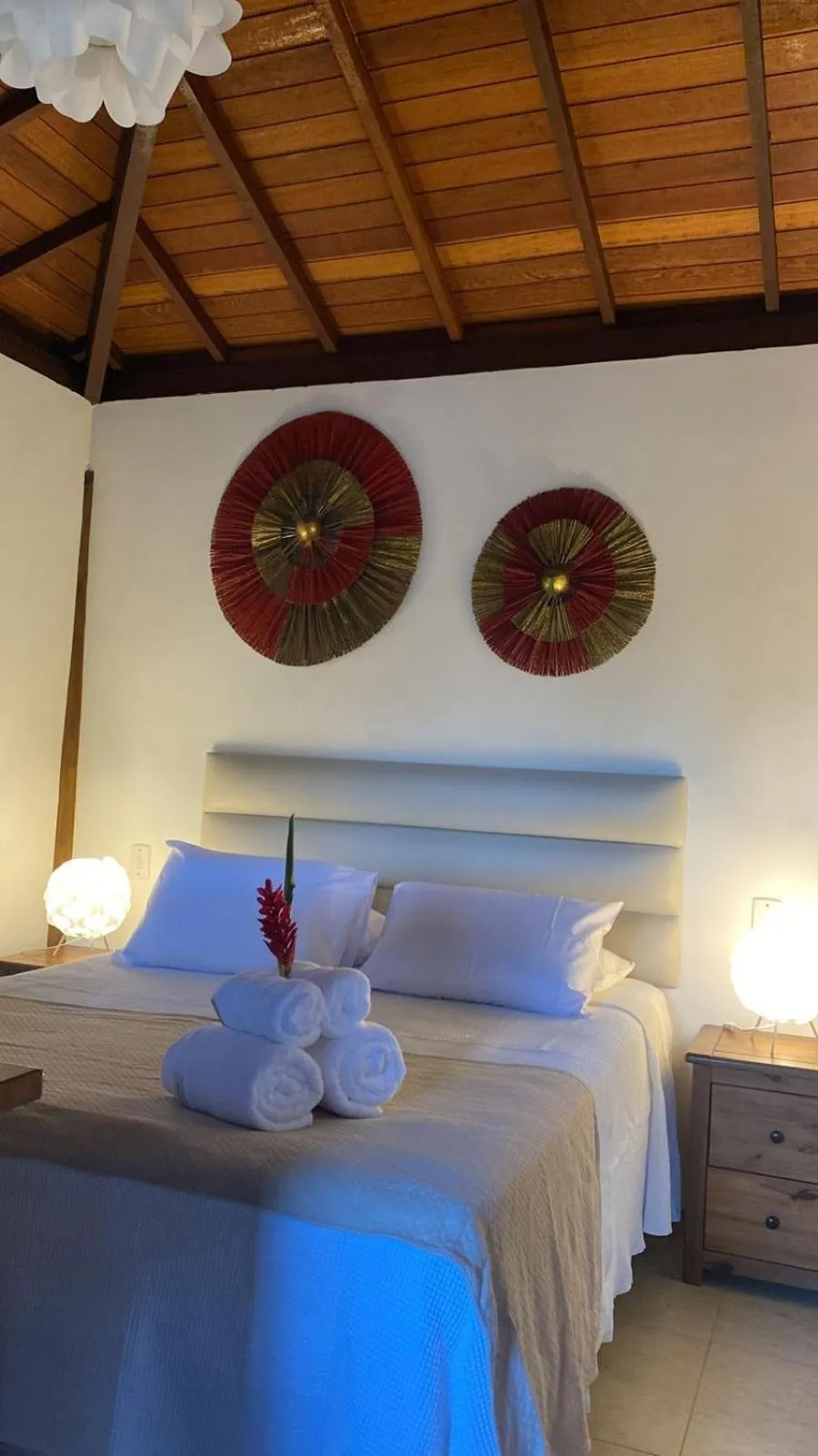 Bed in Pousada Bambu Dourado