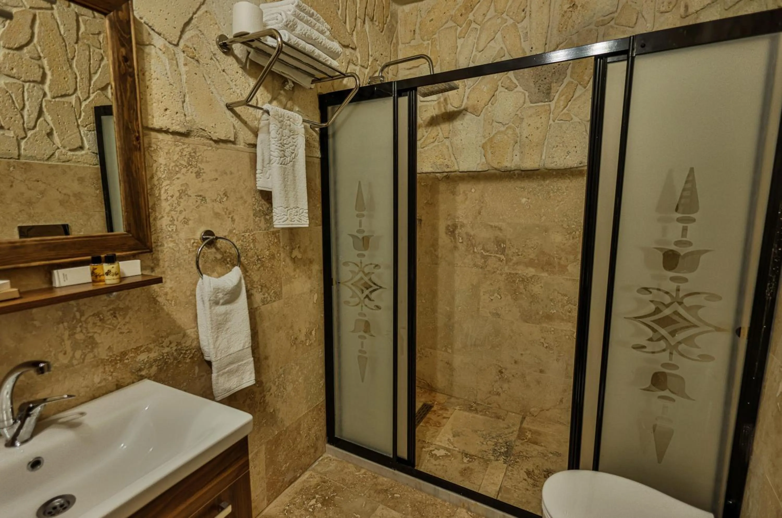 Shower in CaveAdocia Stone&Cave Hotel