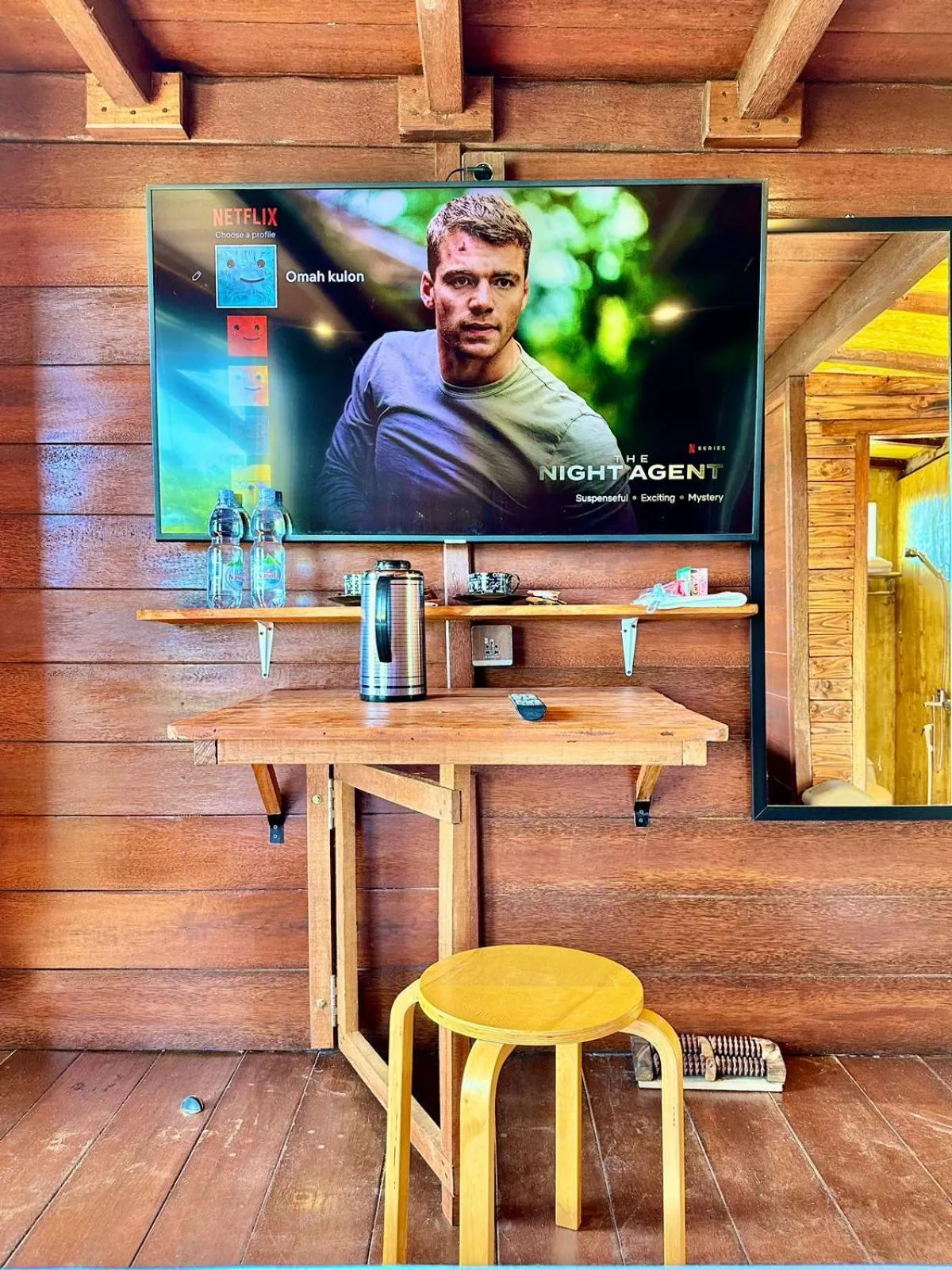 TV and multimedia in Glamping Omah Kayu at Watu Paris Jogja