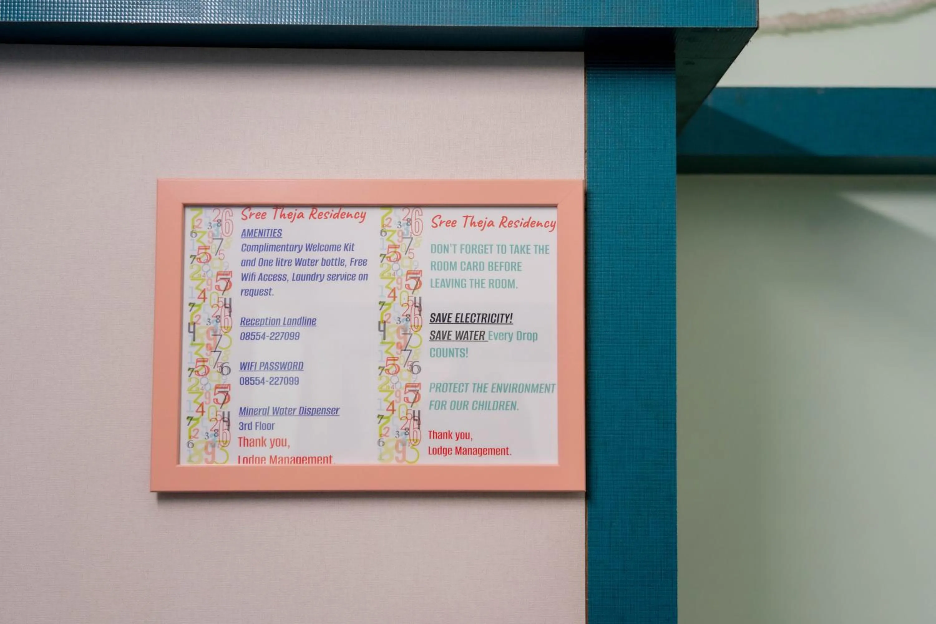 Text overlay in Sree Theja Residency