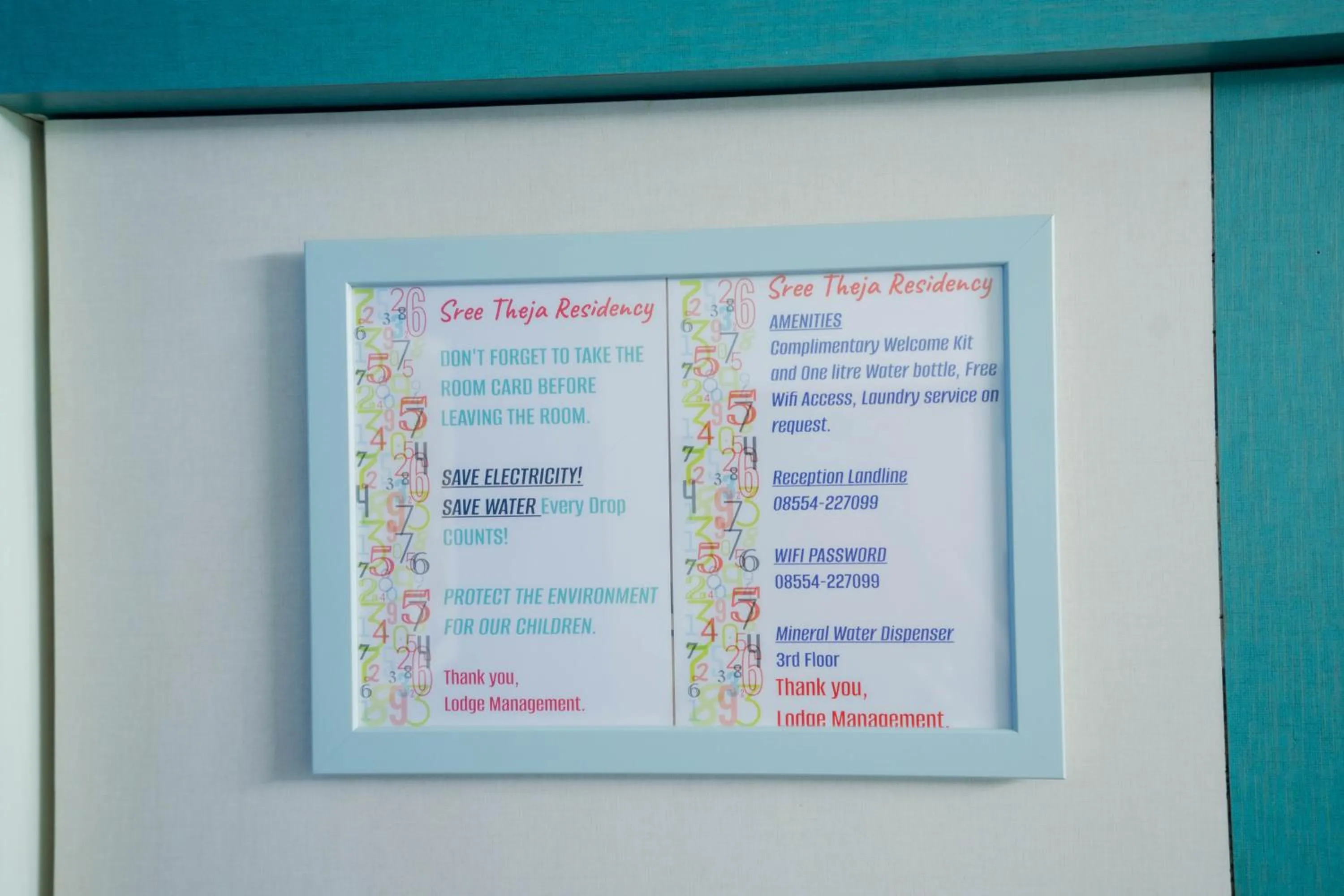 Text overlay in Sree Theja Residency