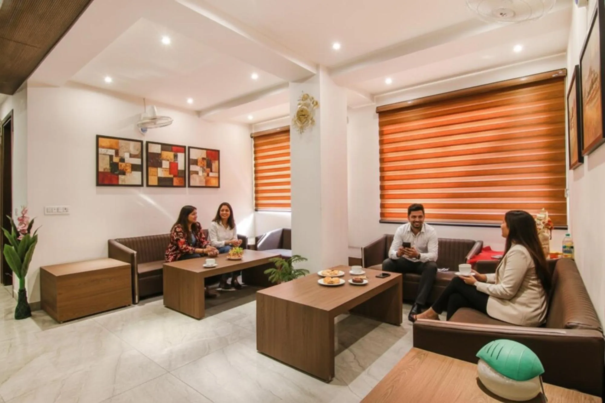 Seating area in FabHotel Moro Rohini Sector 4