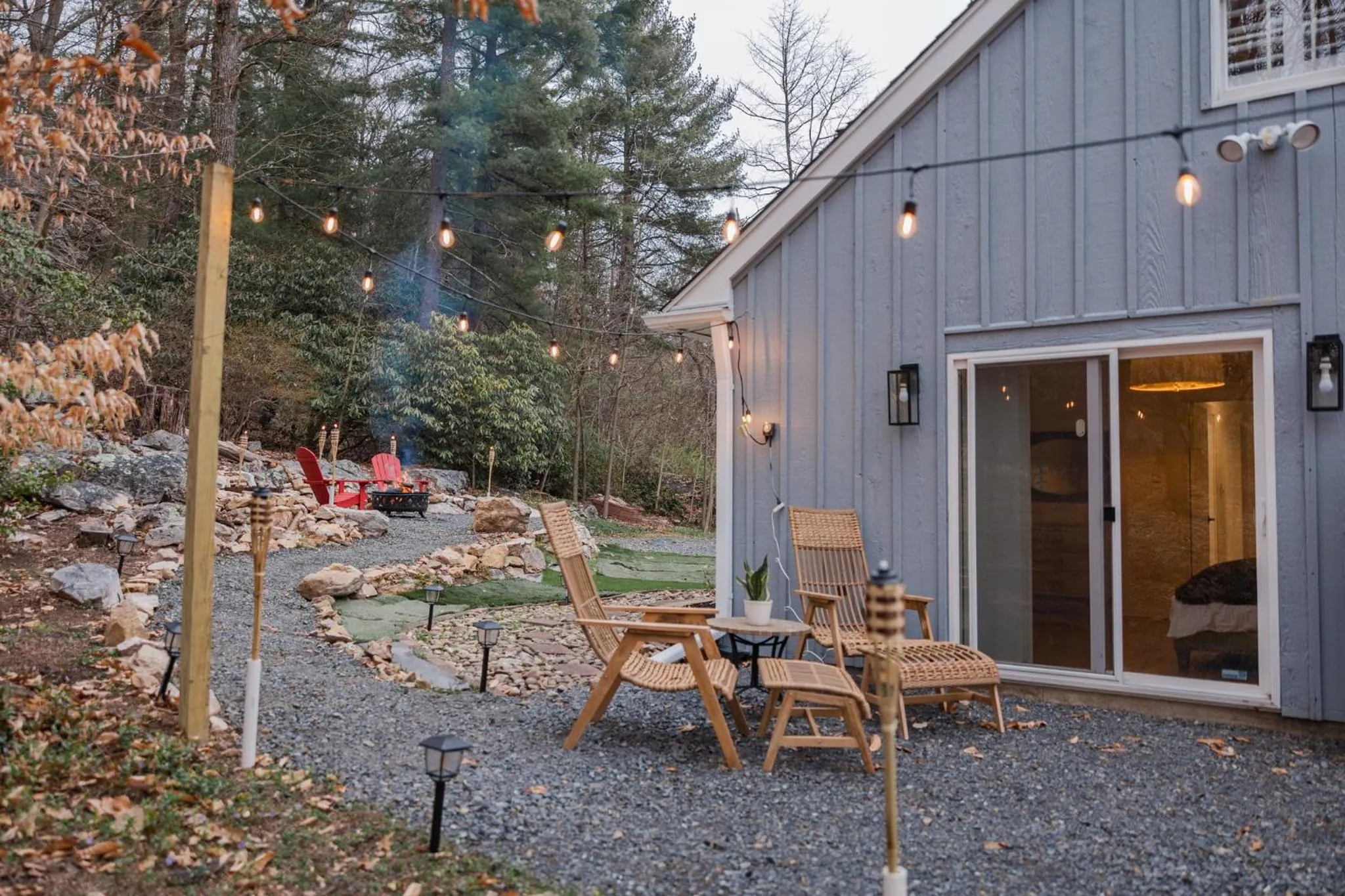 Patio in Cowry Acres - 11 Acre Enchanted Retreat, Hot Tub