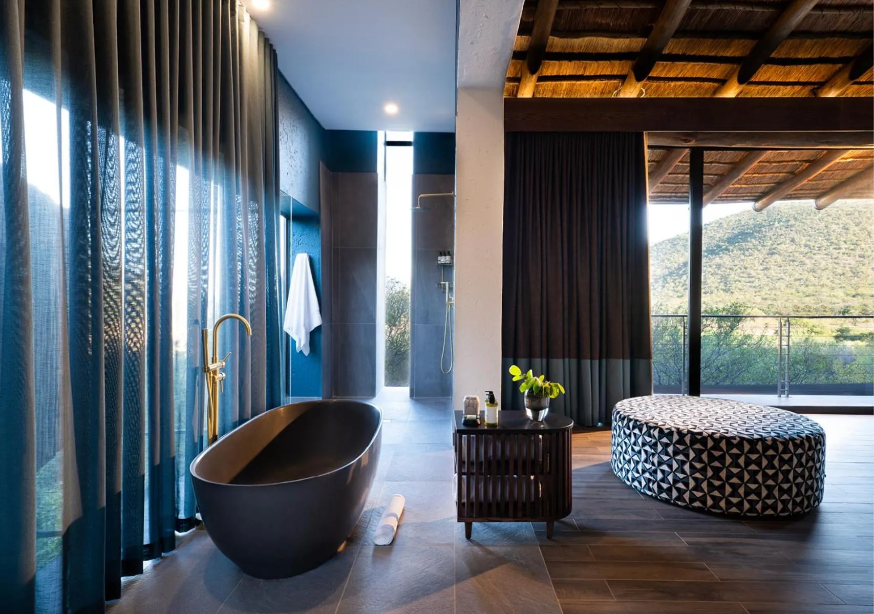 Bathroom in Babohi at Qwabi Private Game Reserve by NEWMARK