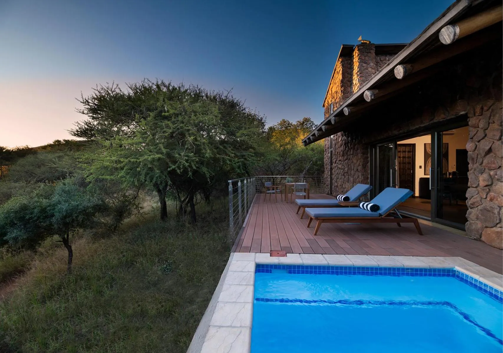 Patio in Babohi at Qwabi Private Game Reserve by NEWMARK