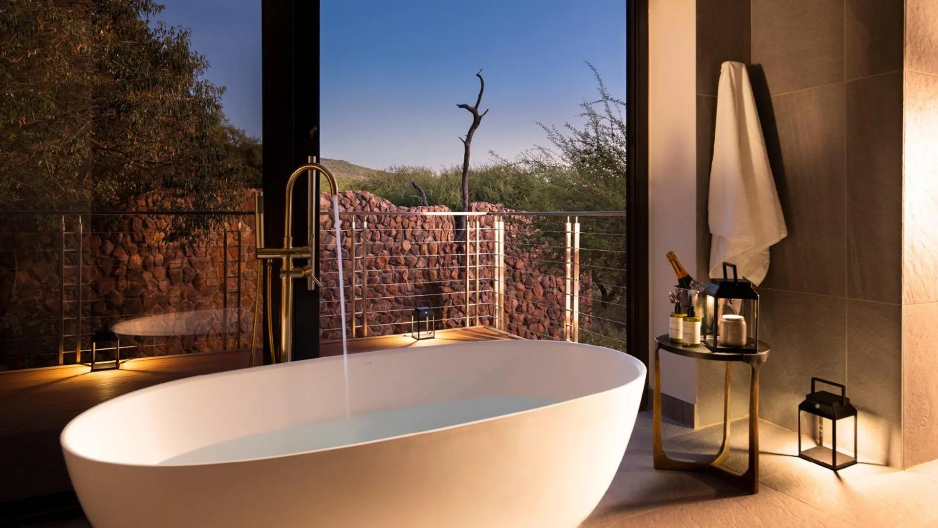 Patio in Babohi at Qwabi Private Game Reserve by NEWMARK