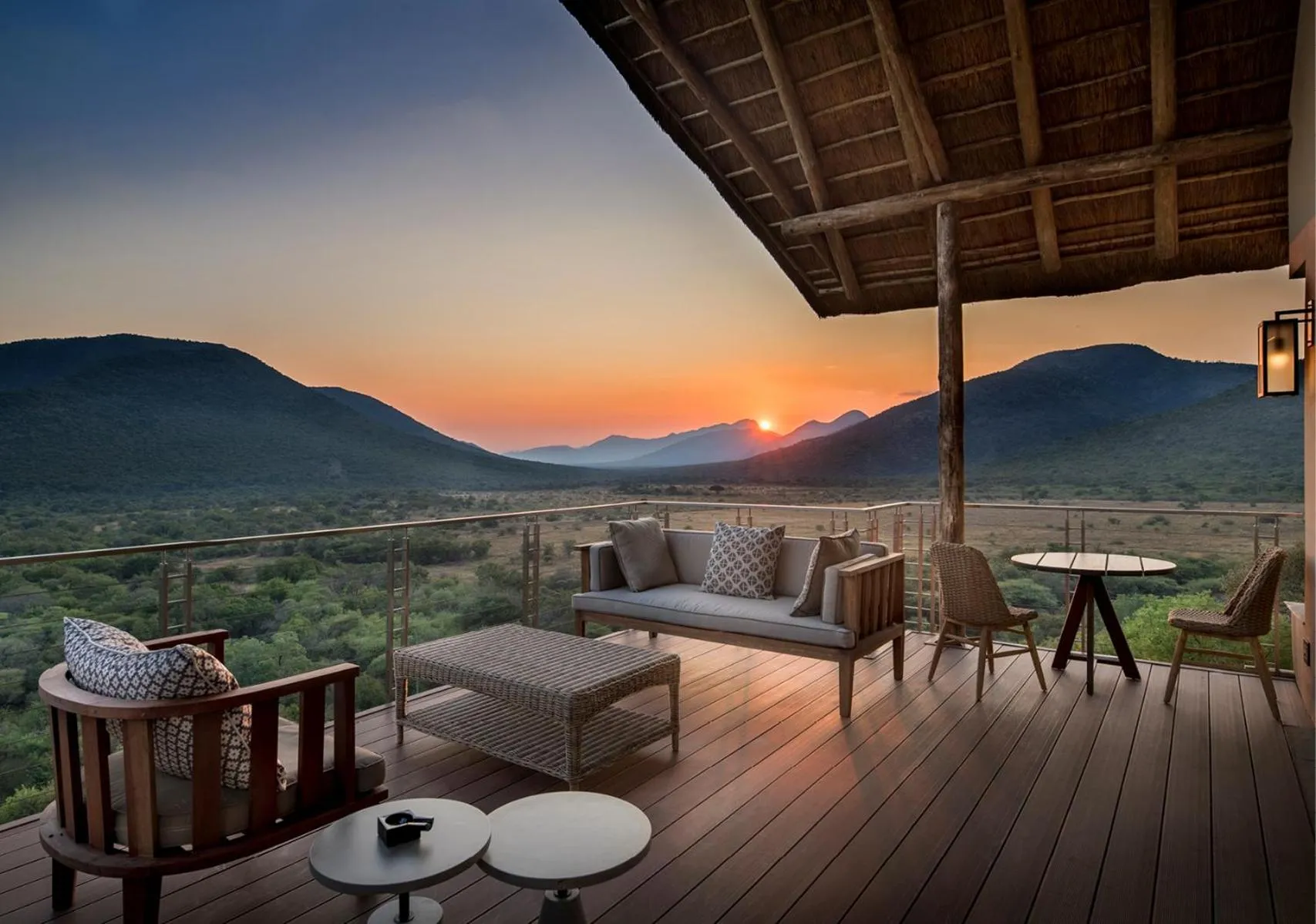 Patio in Babohi at Qwabi Private Game Reserve by NEWMARK