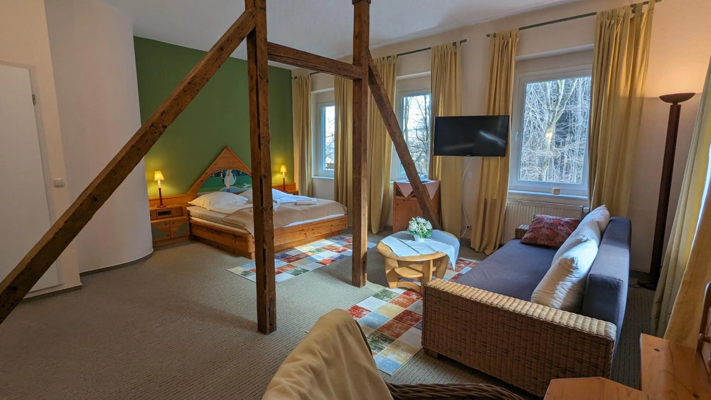 Photo of the whole room, Bed in Naturhotel Forsthaus
