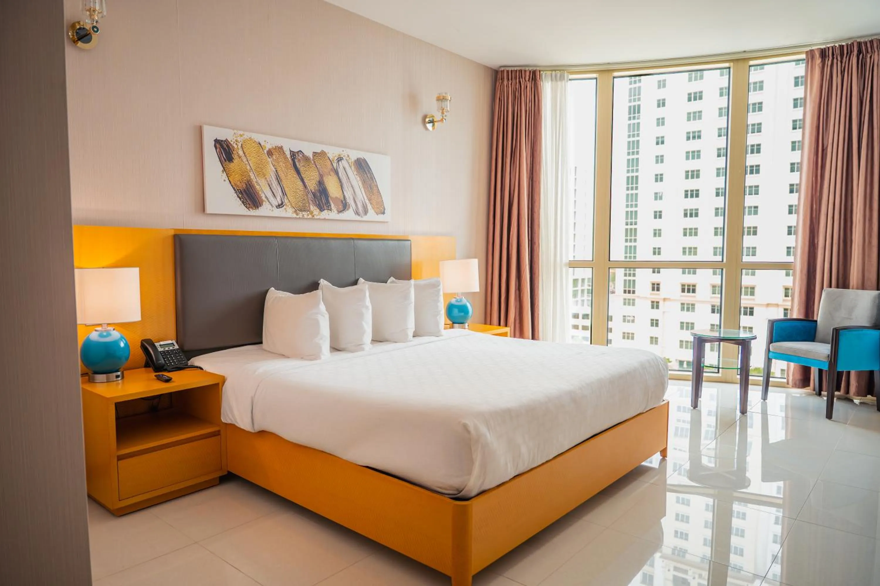 Bed in Galaxy Hotel Downtown